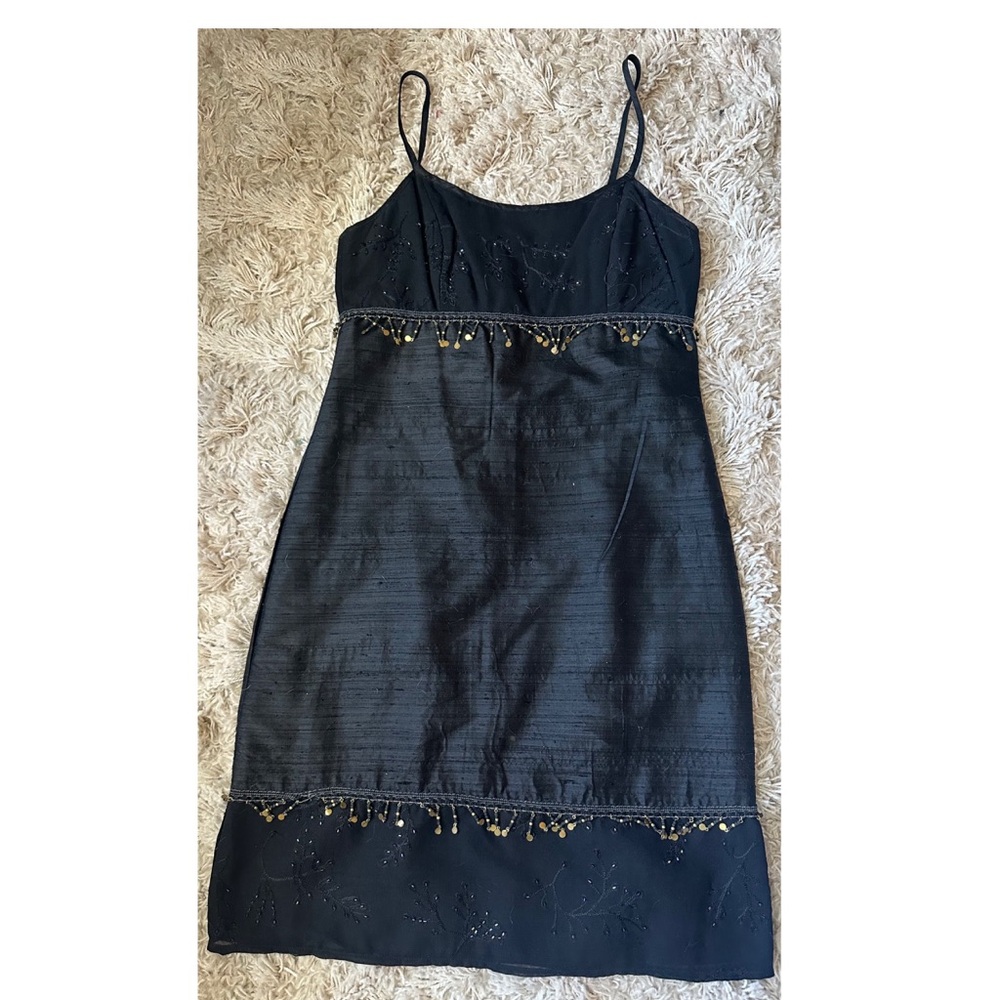 Elegant Black Dress with Gold Accents